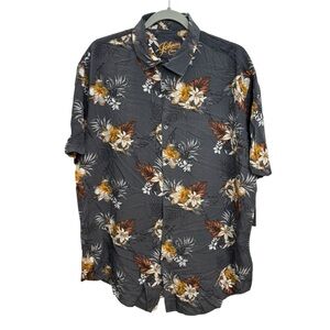 Johnny Bigg Men's Floral Button Down Shirt - Dark Gray